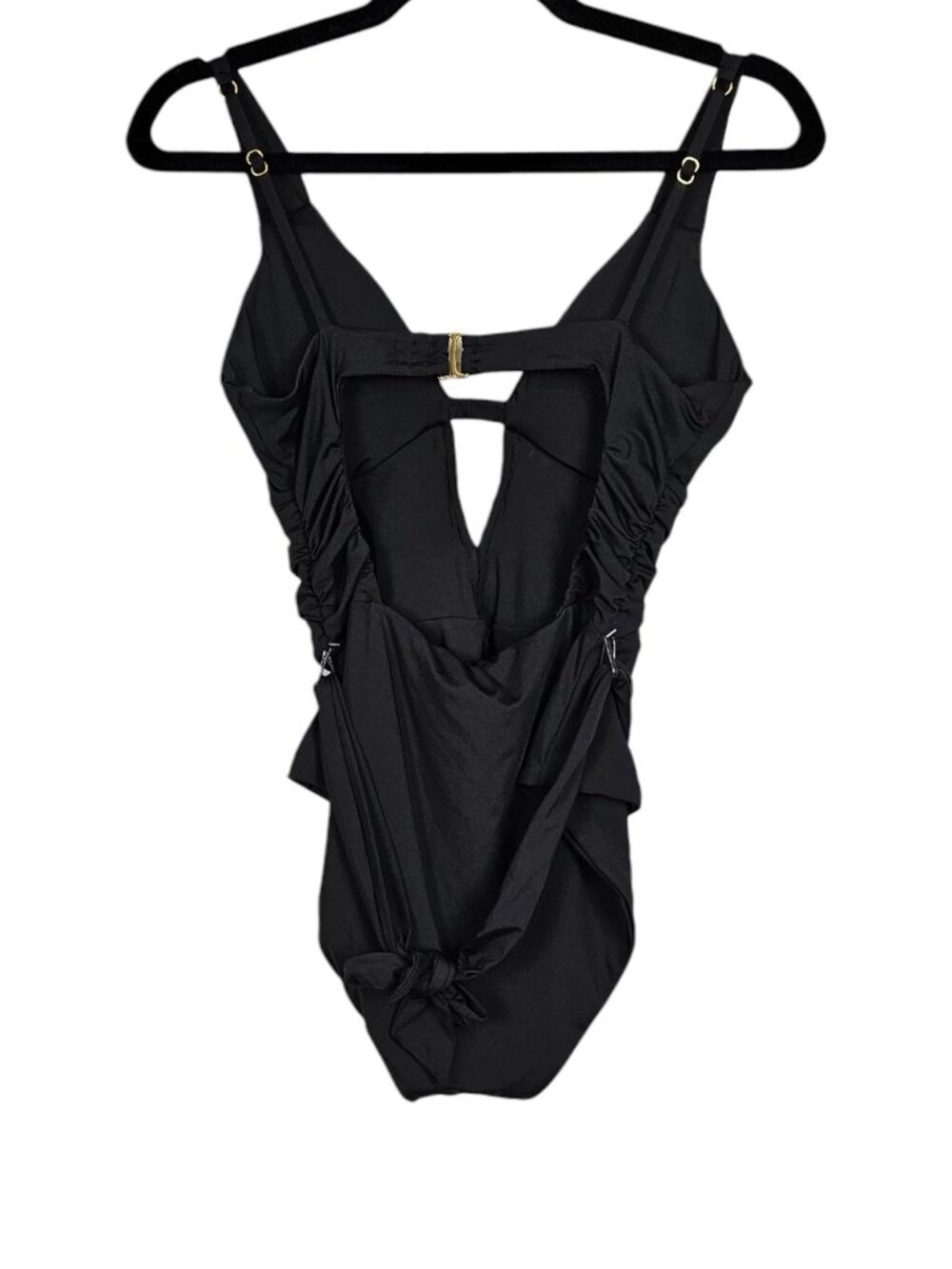 BECCA by Rebecca Virtue Garden of Eden 3D Flower One Piece Swimsuit New Black L - Picture 7 of 9